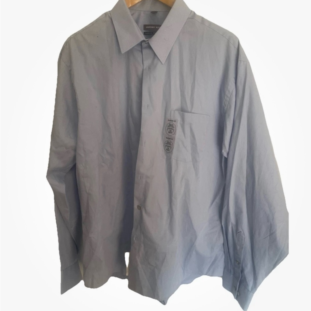 Geoffrey Beene Men’s Shirt Wrinkle Free Button Down Size XXL 18 36/37 Blue